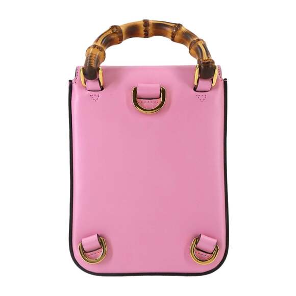 GUCCI Authentic Pink Leather Bamboo Shoulder Bag - Picture 3 of 10